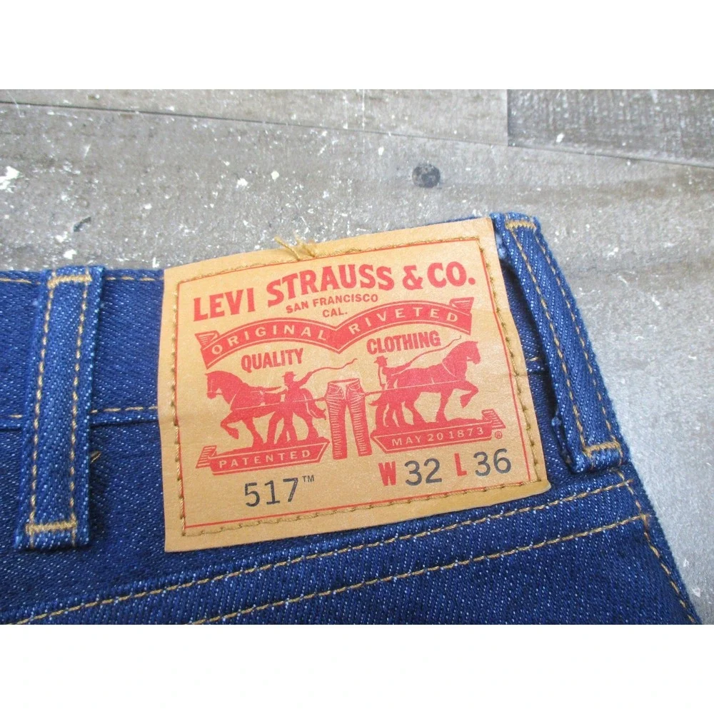 Levis 517 Jeans Mens 32x36 Fits 34x30 Blue Bootcut Classic Dark Wash Denim